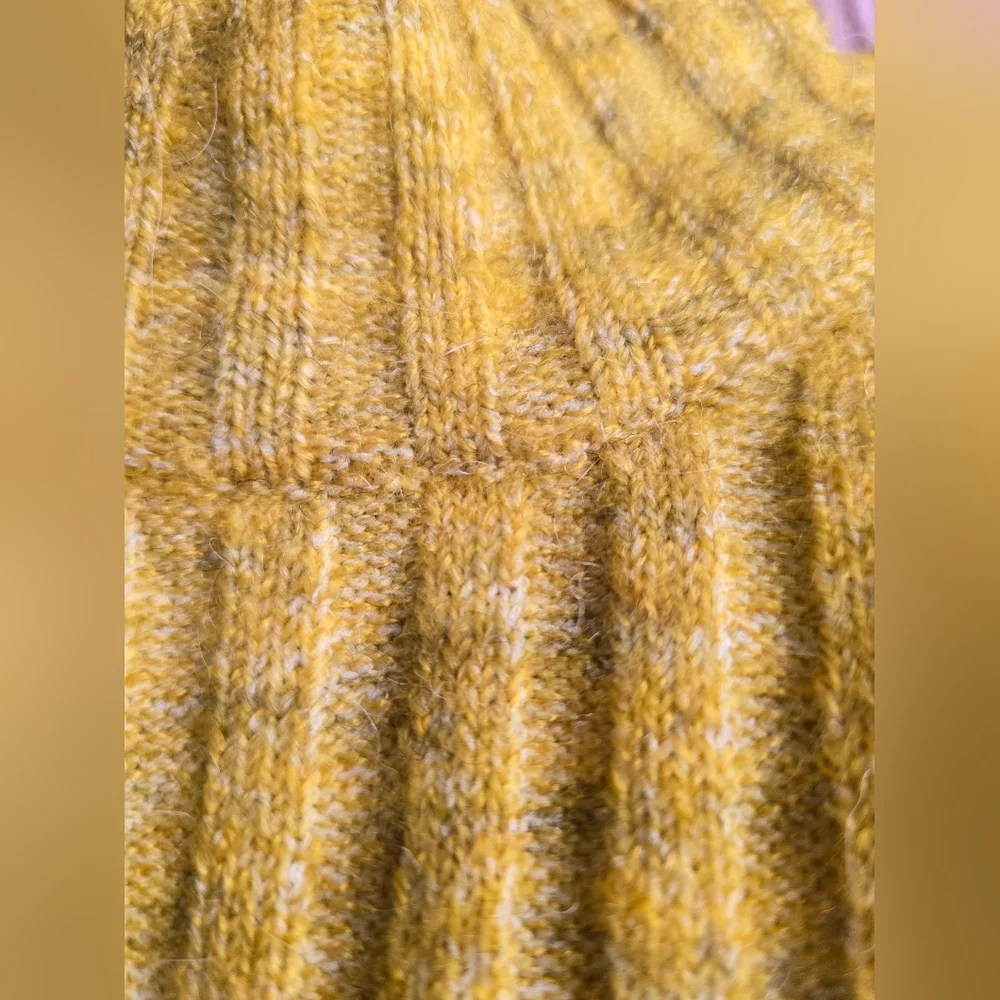 EVEREVE × PIECES Marled Yellow  Ribbed Knit Sweater Scandinavian Design S NWT